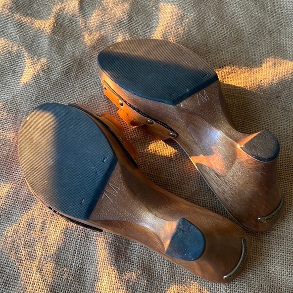 Michael Kors, brown slides, wooden retro vintage Y2K Rare Size 7 - Picture 13 of 16